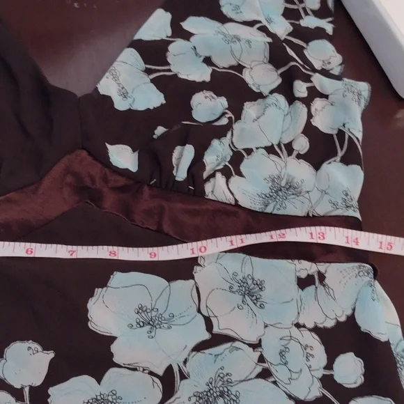 Studio Y Y2K  Floral V-Neck Dress in Brown and Blue size 7/8 - Picture 12 of 16